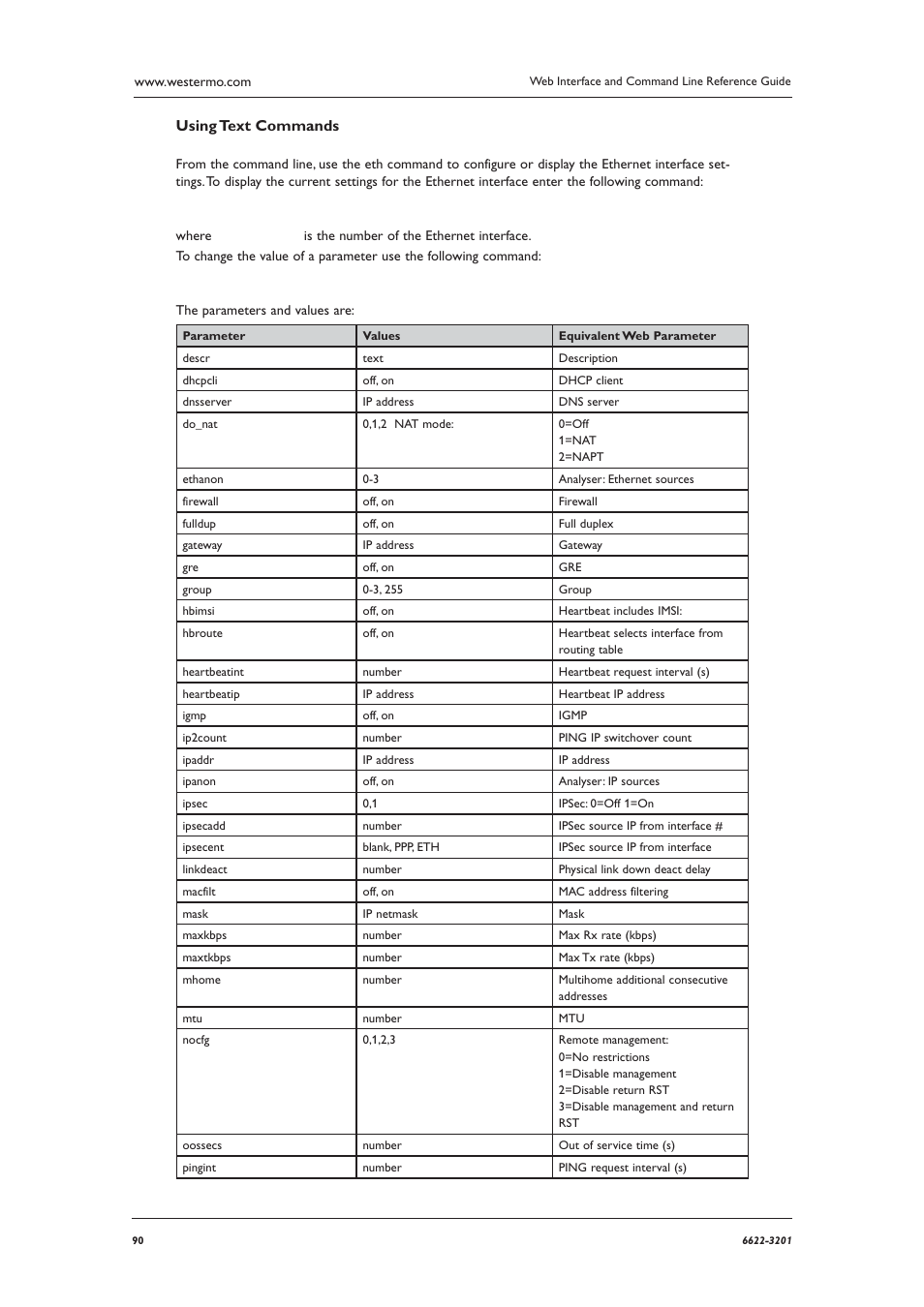 Using text commands | Westermo MR Series User Manual | Page 90 / 460