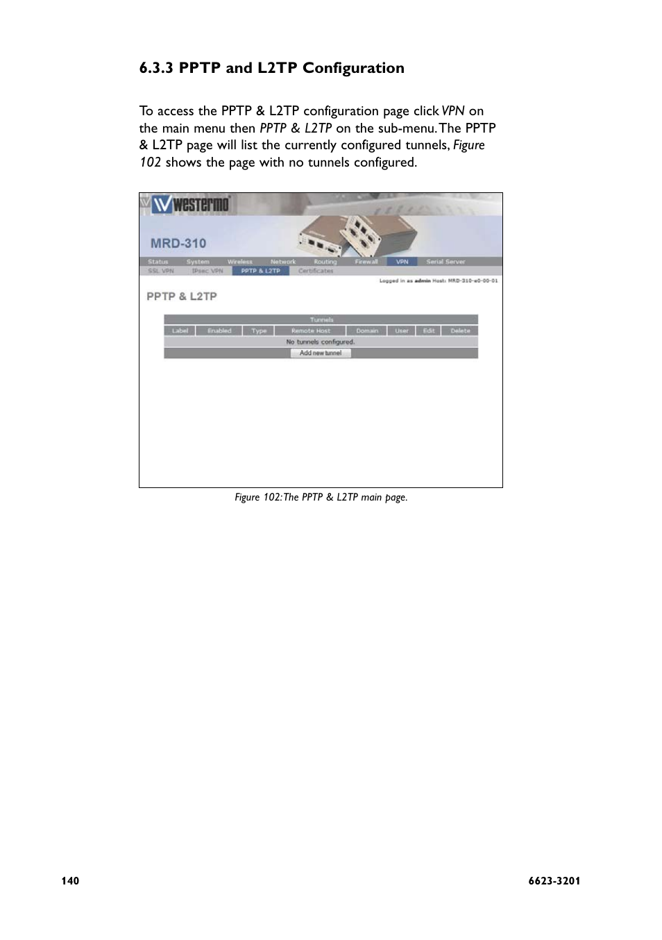 3 pptp and l2tp configuration | Westermo MRD-3x0 User Manual | Page 140 / 199