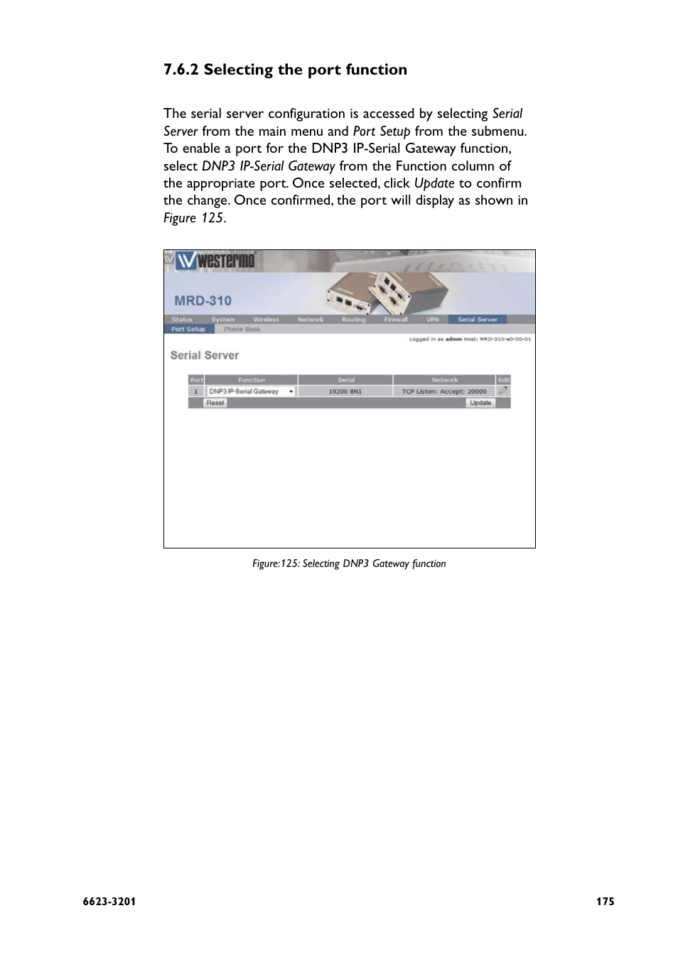 2 selecting the port function | Westermo MRD-3x0 User Manual | Page 175 / 199