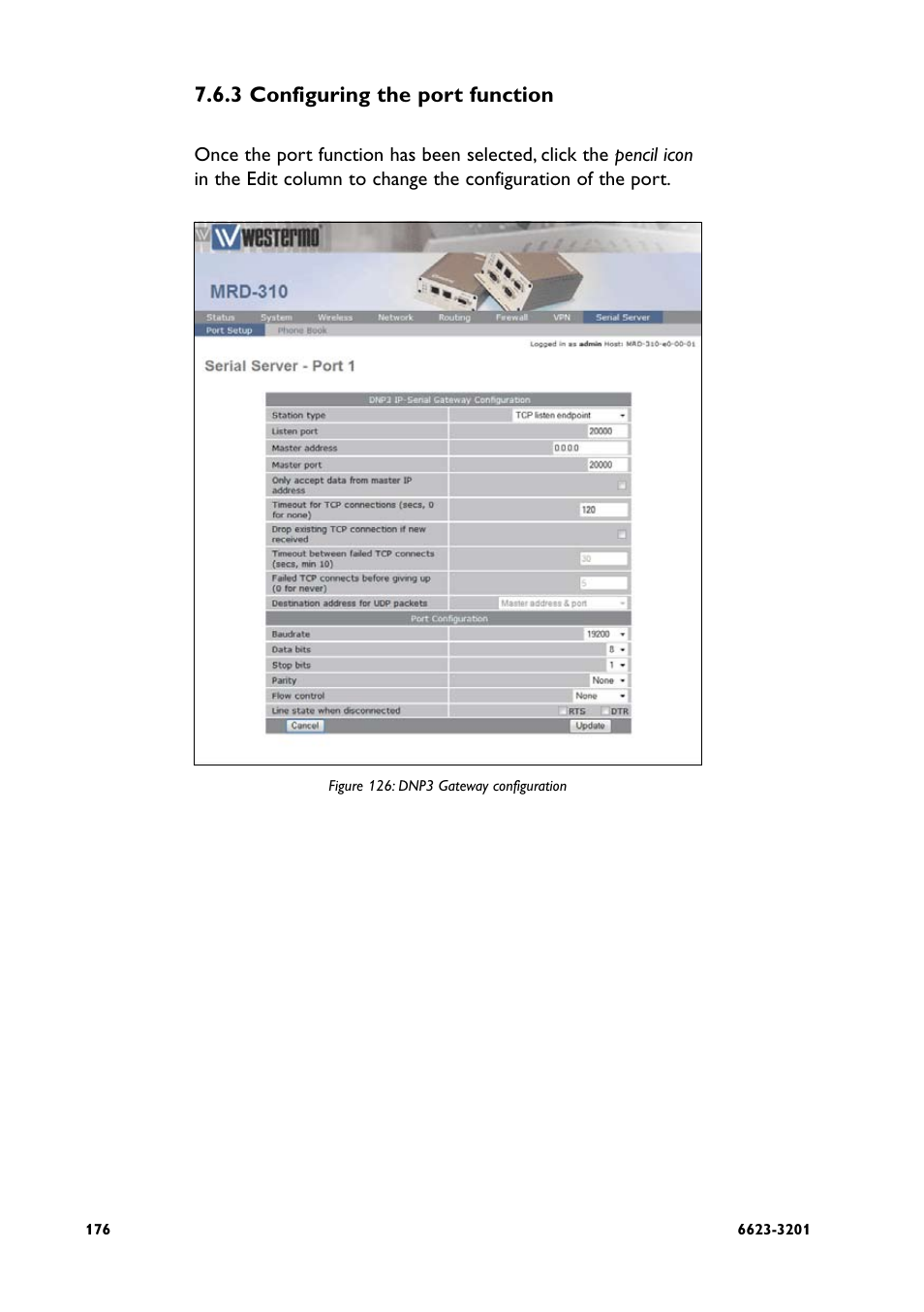 3 configuring the port function | Westermo MRD-3x0 User Manual | Page 176 / 199