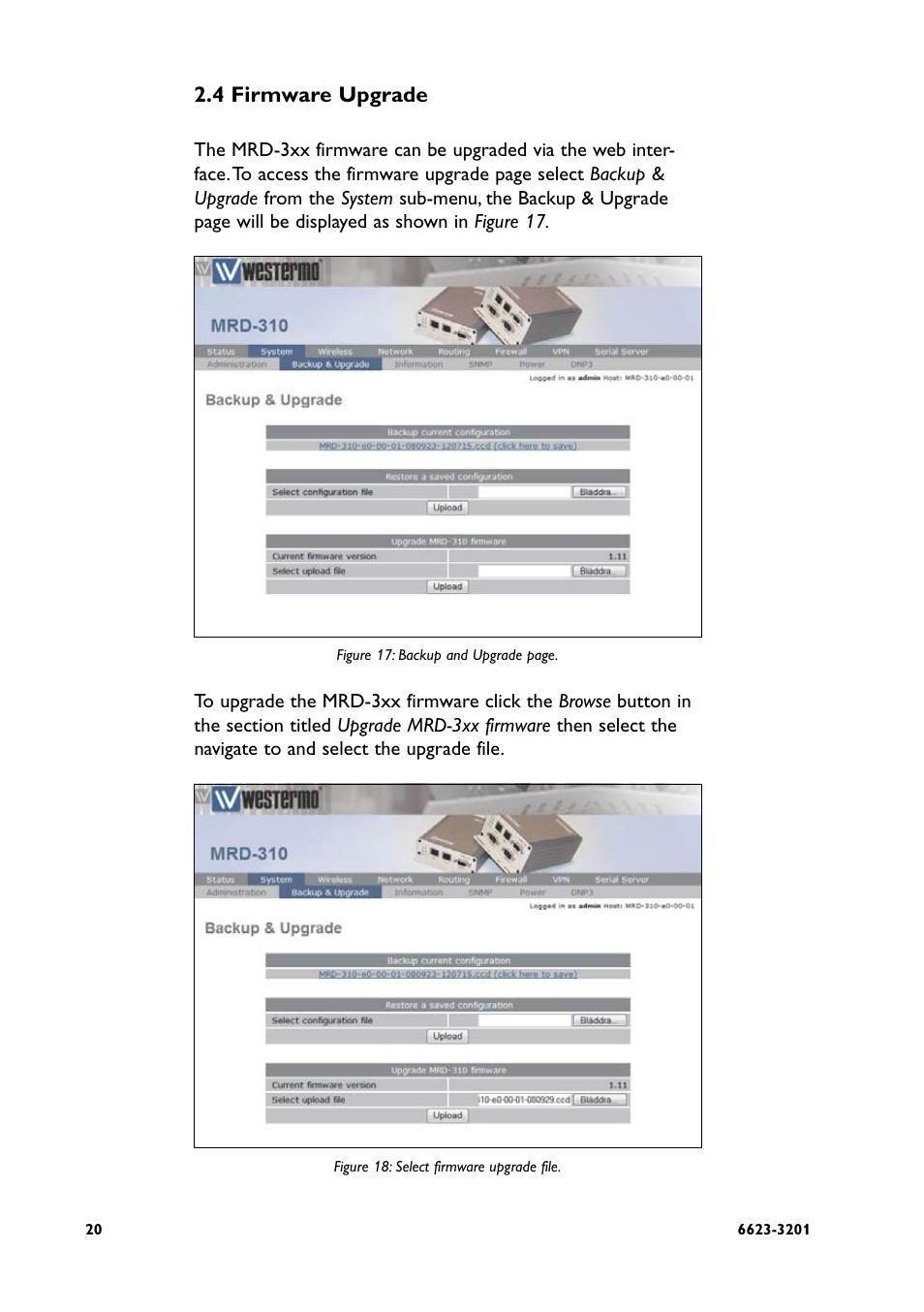 4 firmware upgrade | Westermo MRD-3x0 User Manual | Page 20 / 199