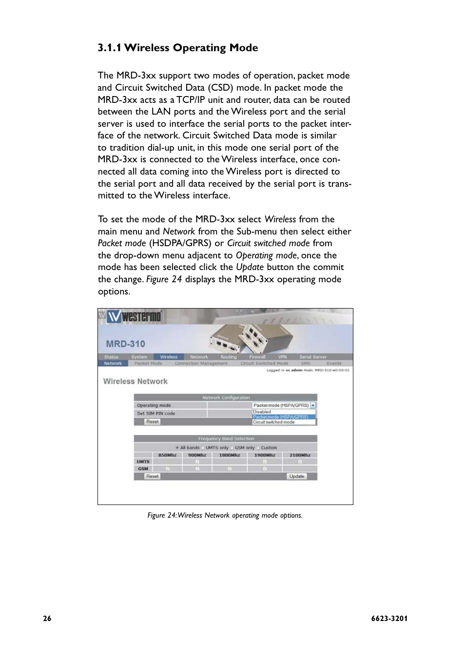 1 wireless operating mode | Westermo MRD-3x0 User Manual | Page 26 / 199
