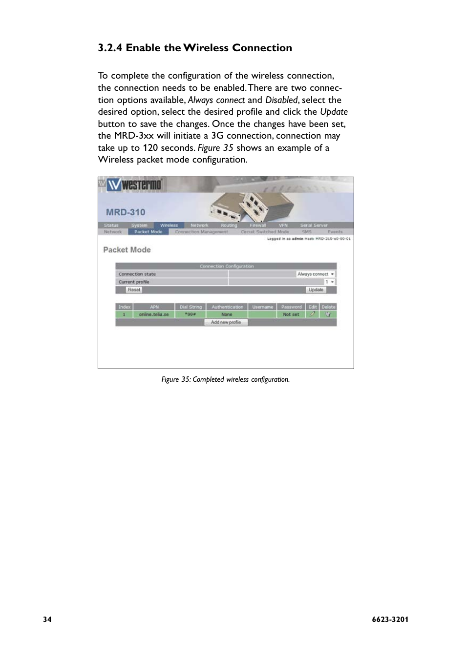 4 enable the wireless connection | Westermo MRD-3x0 User Manual | Page 34 / 199