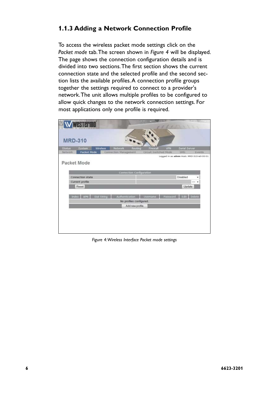 3 adding a network connection profile | Westermo MRD-3x0 User Manual | Page 6 / 199