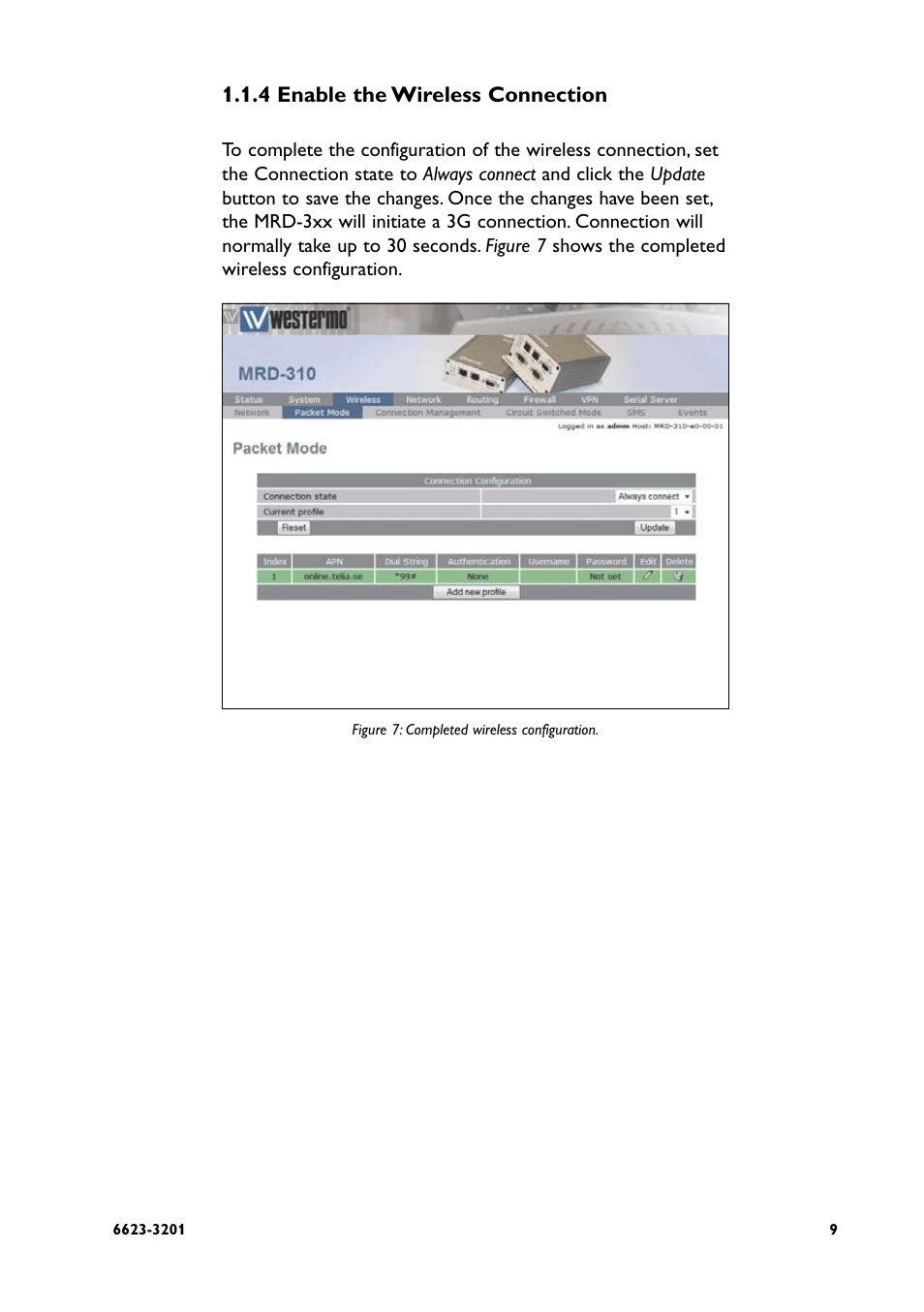 4 enable the wireless connection | Westermo MRD-3x0 User Manual | Page 9 / 199