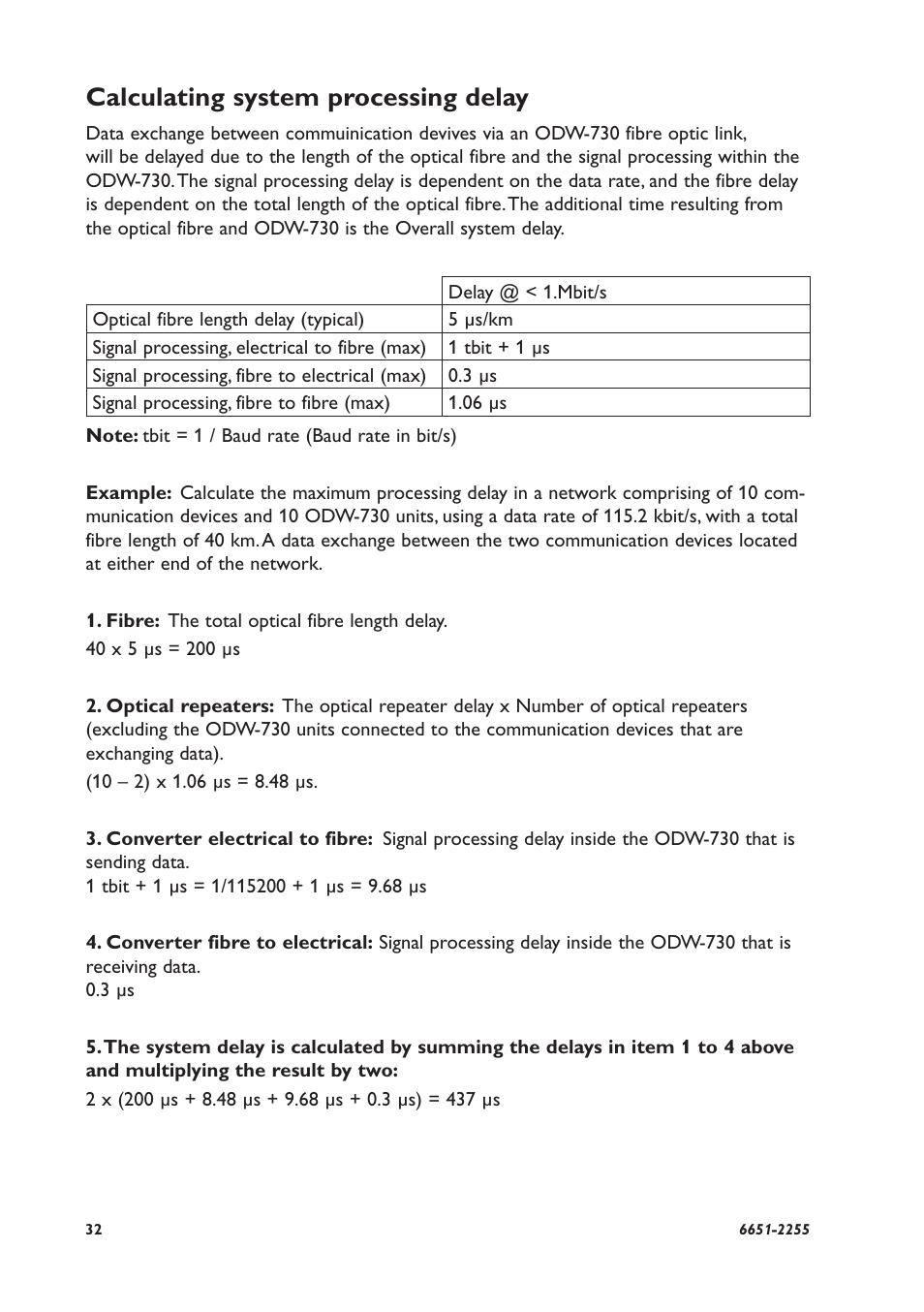 Calculating system processing delay | Westermo ODW-730-F2 User Manual | Page 32 / 36