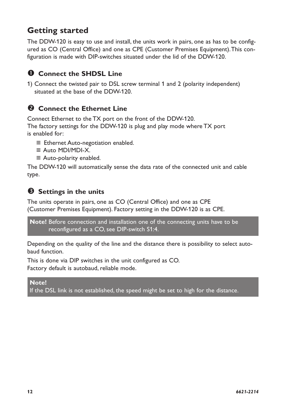 Getting started | Westermo DDW-120 User Manual | Page 12 / 24