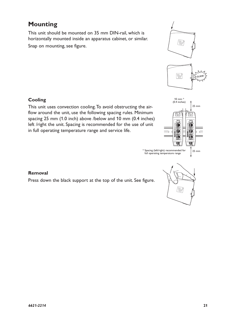 Mounting | Westermo DDW-120 User Manual | Page 21 / 24