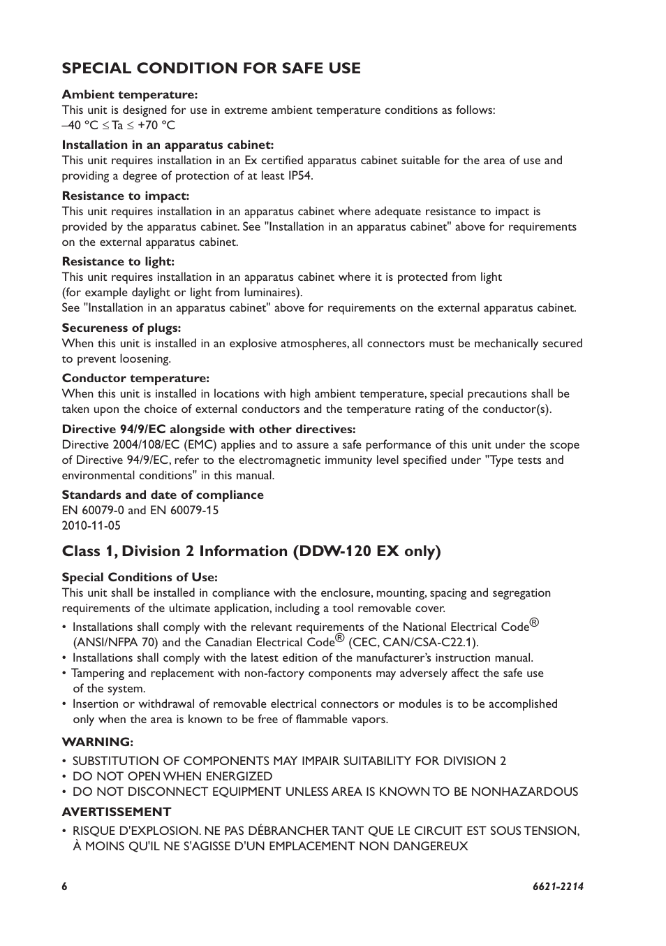 Special condition for safe use | Westermo DDW-120 User Manual | Page 6 / 24