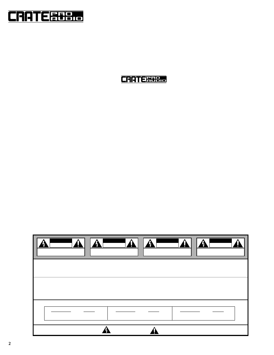 Crate Amplifiers PX700DLX User Manual | Page 2 / 8
