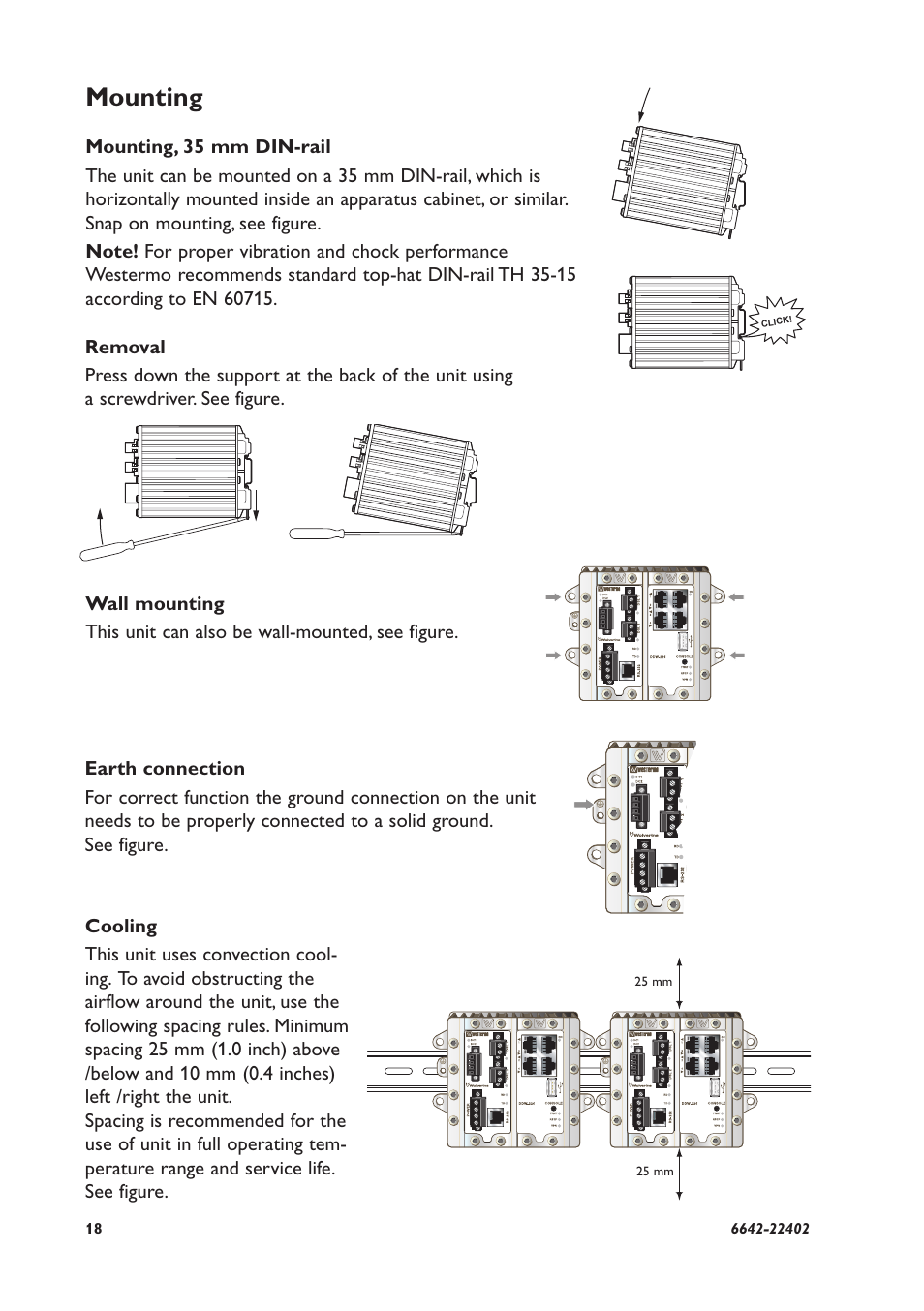 Mounting | Westermo DDW-226 User Manual | Page 18 / 24