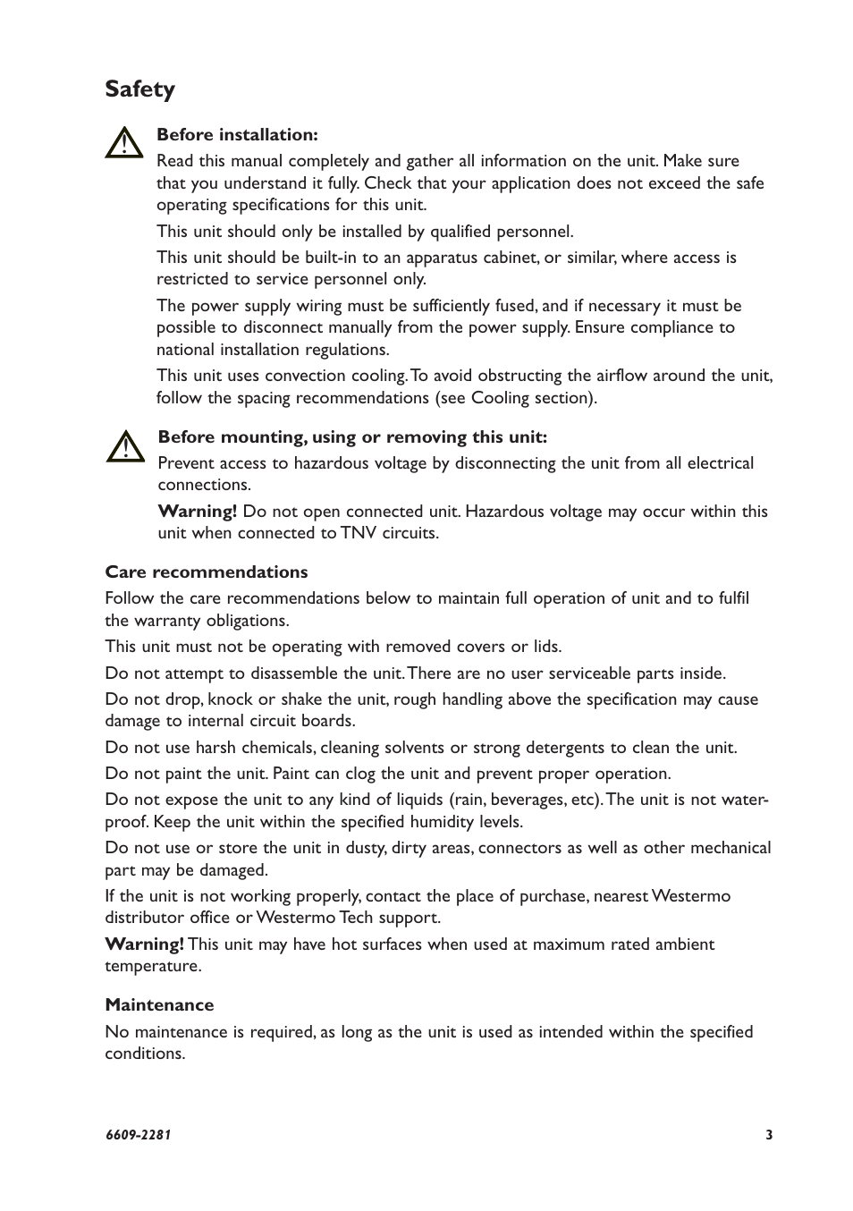 Safety | Westermo ED-2x0 User Manual | Page 3 / 20