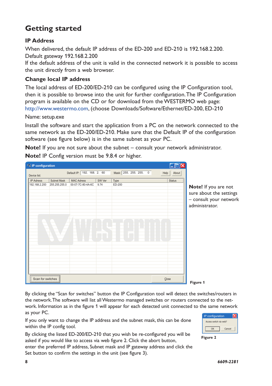 Getting started | Westermo ED-2x0 User Manual | Page 8 / 20