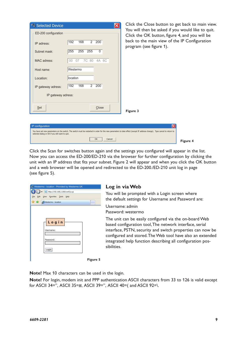 Log in via web, Selected device | Westermo ED-2x0 User Manual | Page 9 / 20