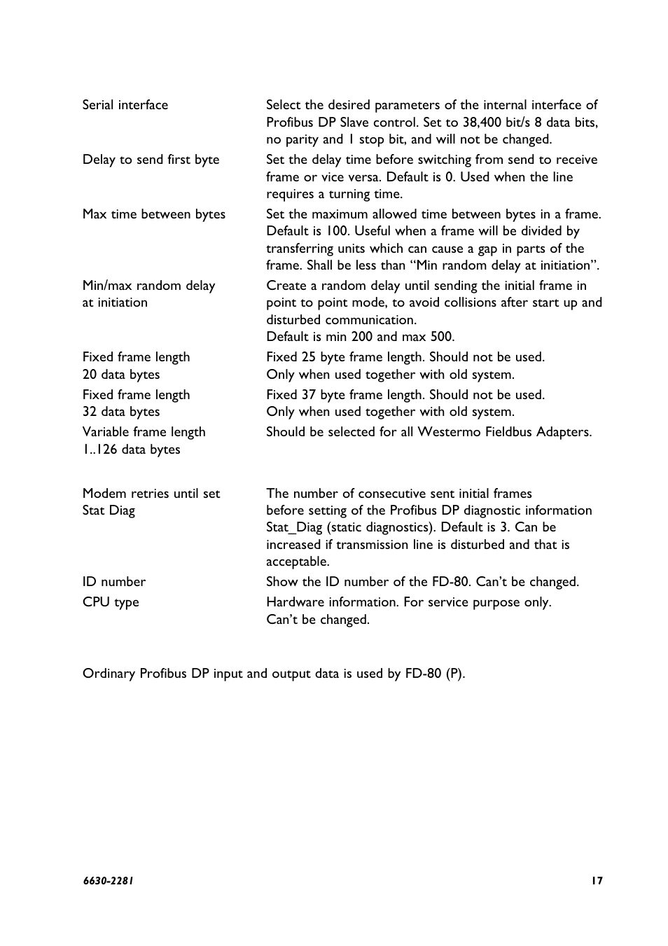 Westermo FD-80 User Manual | Page 17 / 24