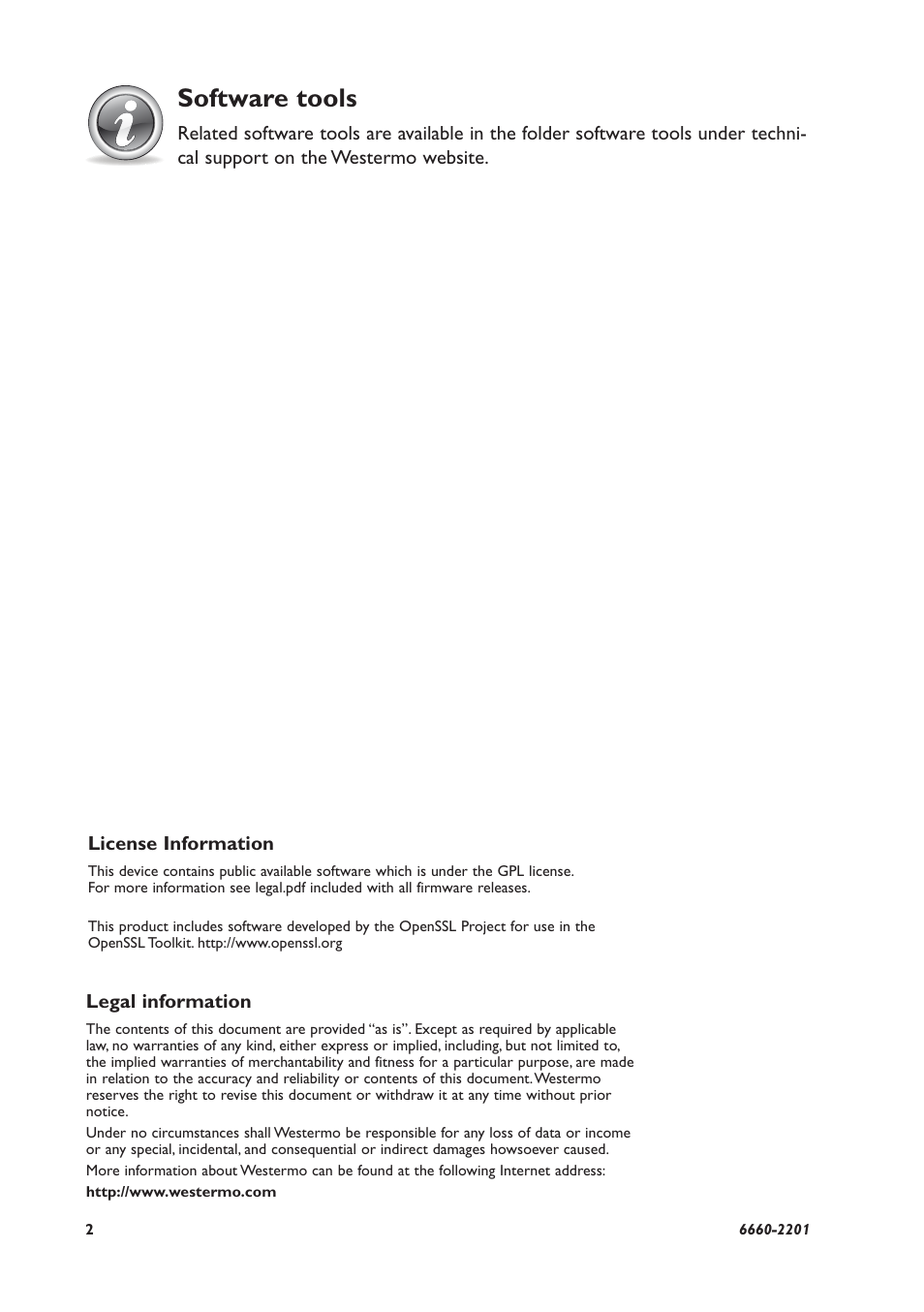 Software tools | Westermo FDV-206-1D-1S User Manual | Page 2 / 24