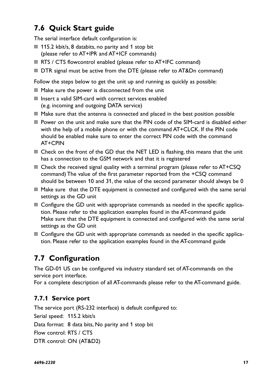 6 quick start guide, 7 configuration | Westermo GD-01 US User Manual | Page 17 / 24