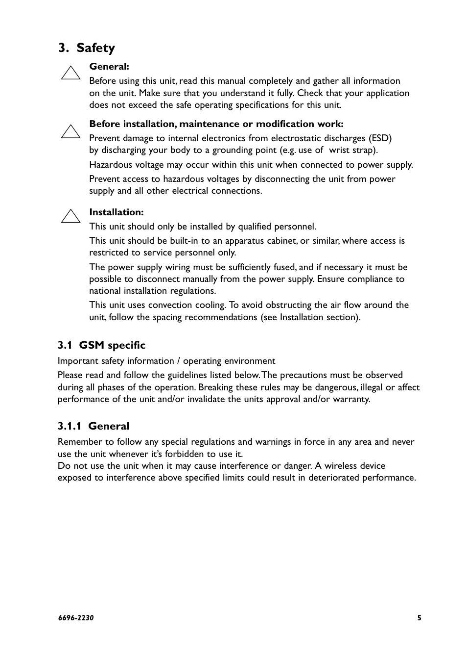 Safety | Westermo GD-01 US User Manual | Page 5 / 24