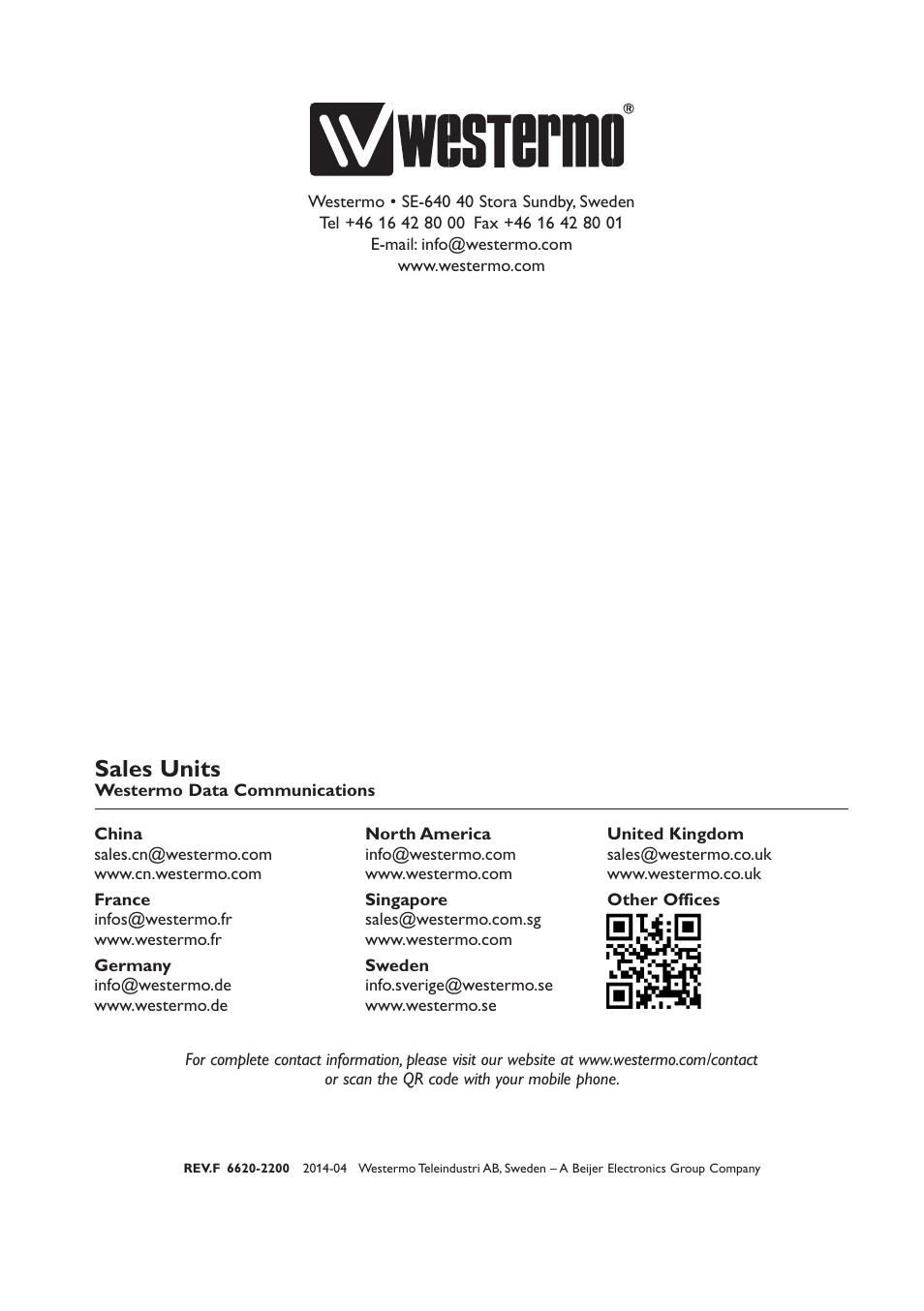 Sales units | Westermo IDW-90 User Manual | Page 41 / 44