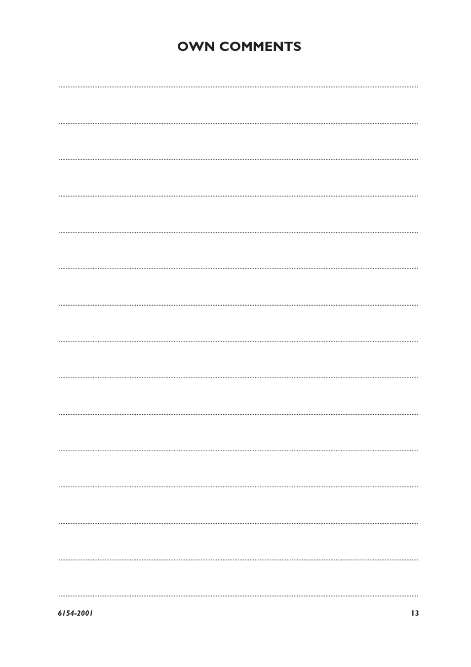 Own comments | Westermo LD-01 User Manual | Page 7 / 8