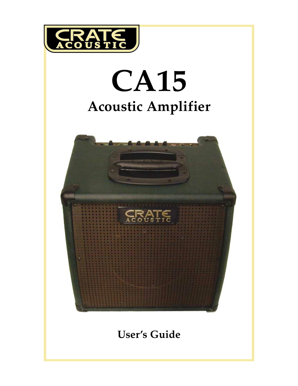 Crate Amplifiers CA15 User Manual | 4 pages