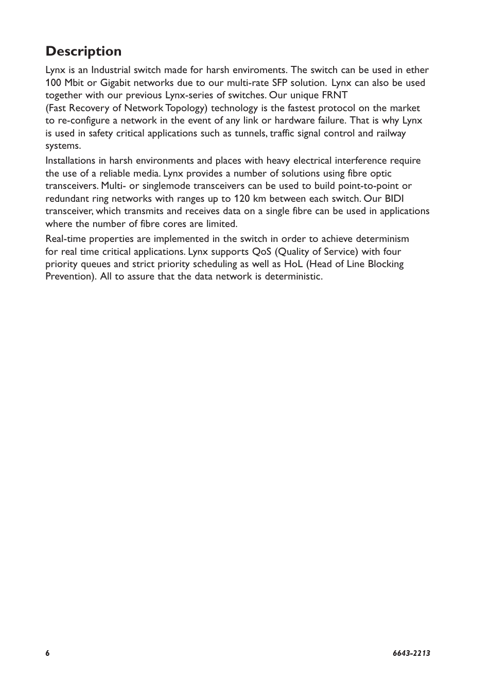 Description | Westermo Lynx-x10-F2G User Manual | Page 6 / 16