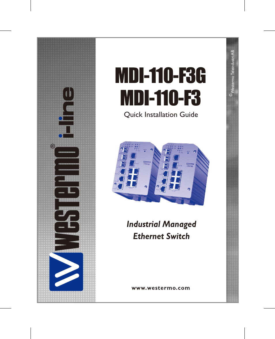 Westermo MDI-110-F3x User Manual | 16 pages