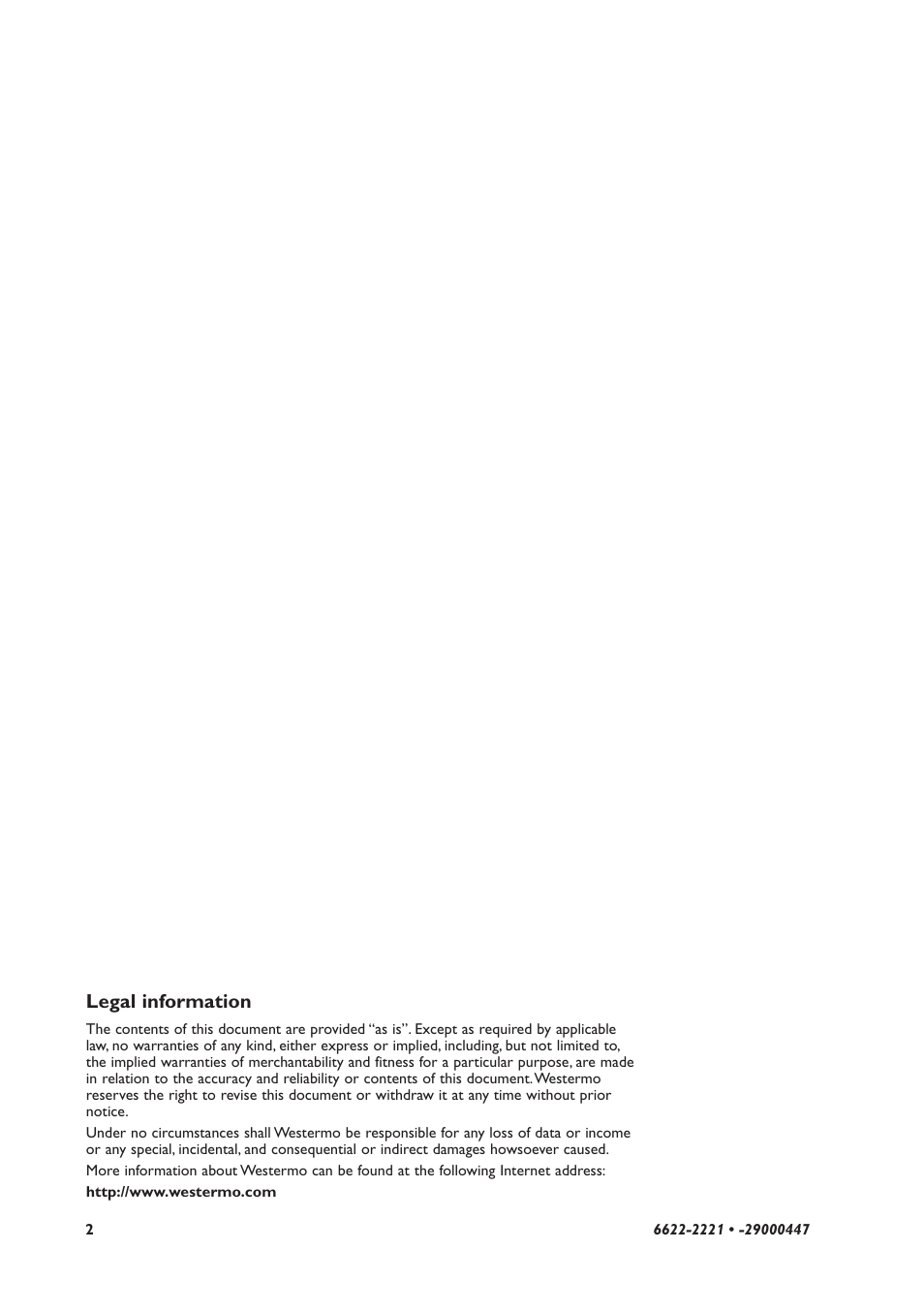 Legal information | Westermo MR-2x0 User Manual | Page 2 / 28
