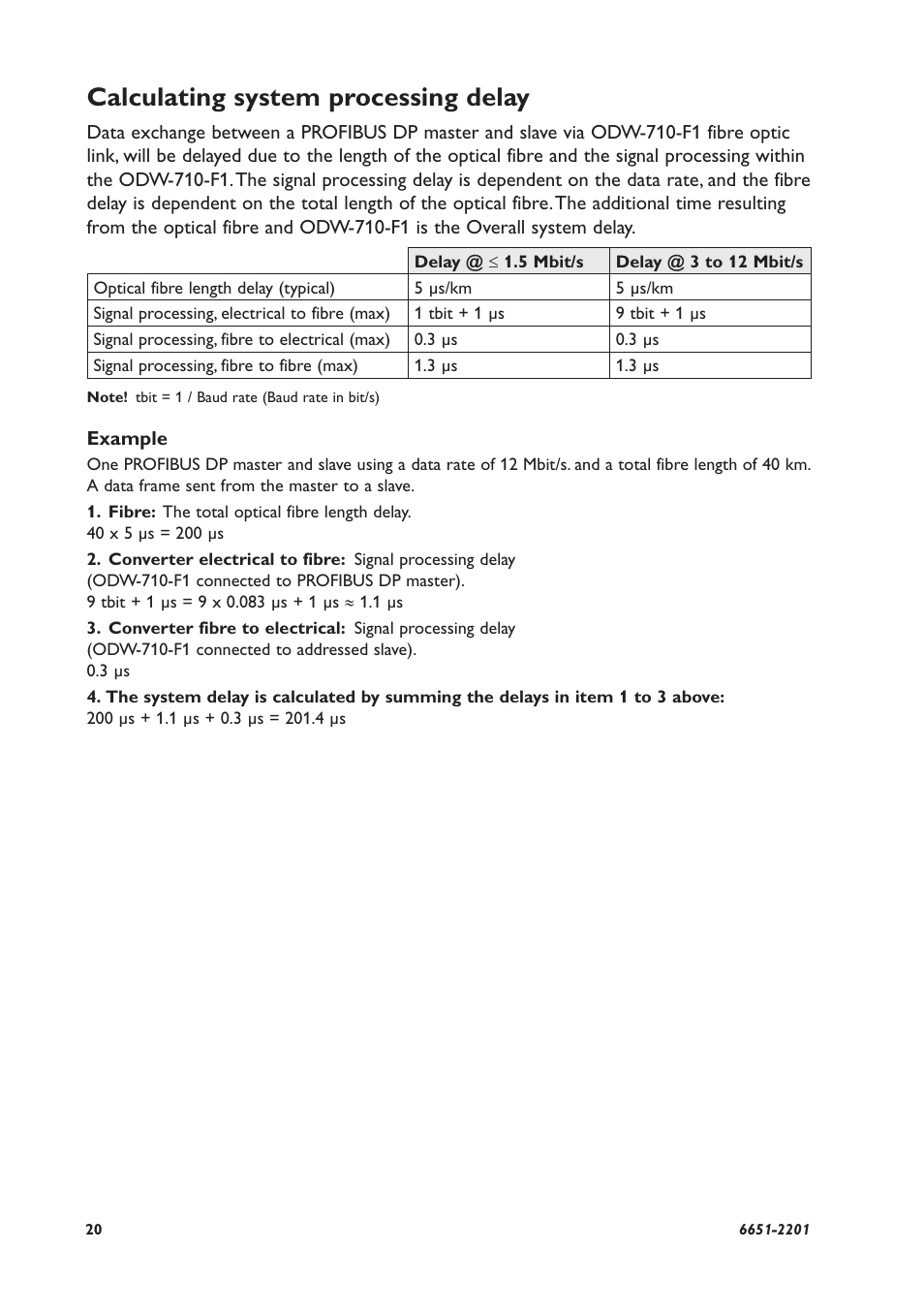 Calculating system processing delay | Westermo ODW-710-F1 User Manual | Page 20 / 24