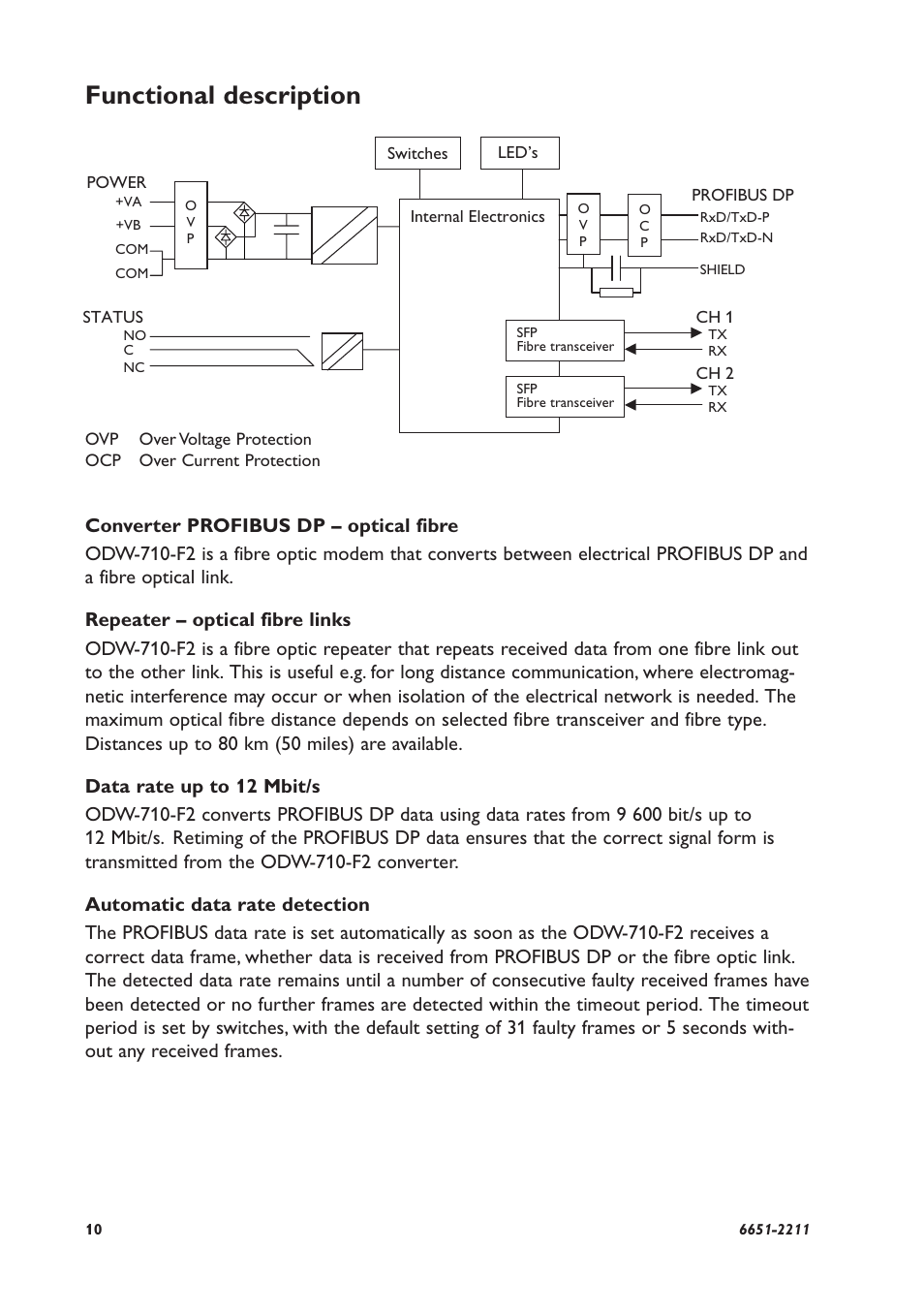 Functional description | Westermo ODW-710-F2 User Manual | Page 10 / 28