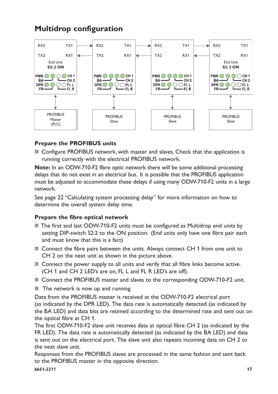 Multidrop configuration | Westermo ODW-710-F2 User Manual | Page 17 / 28