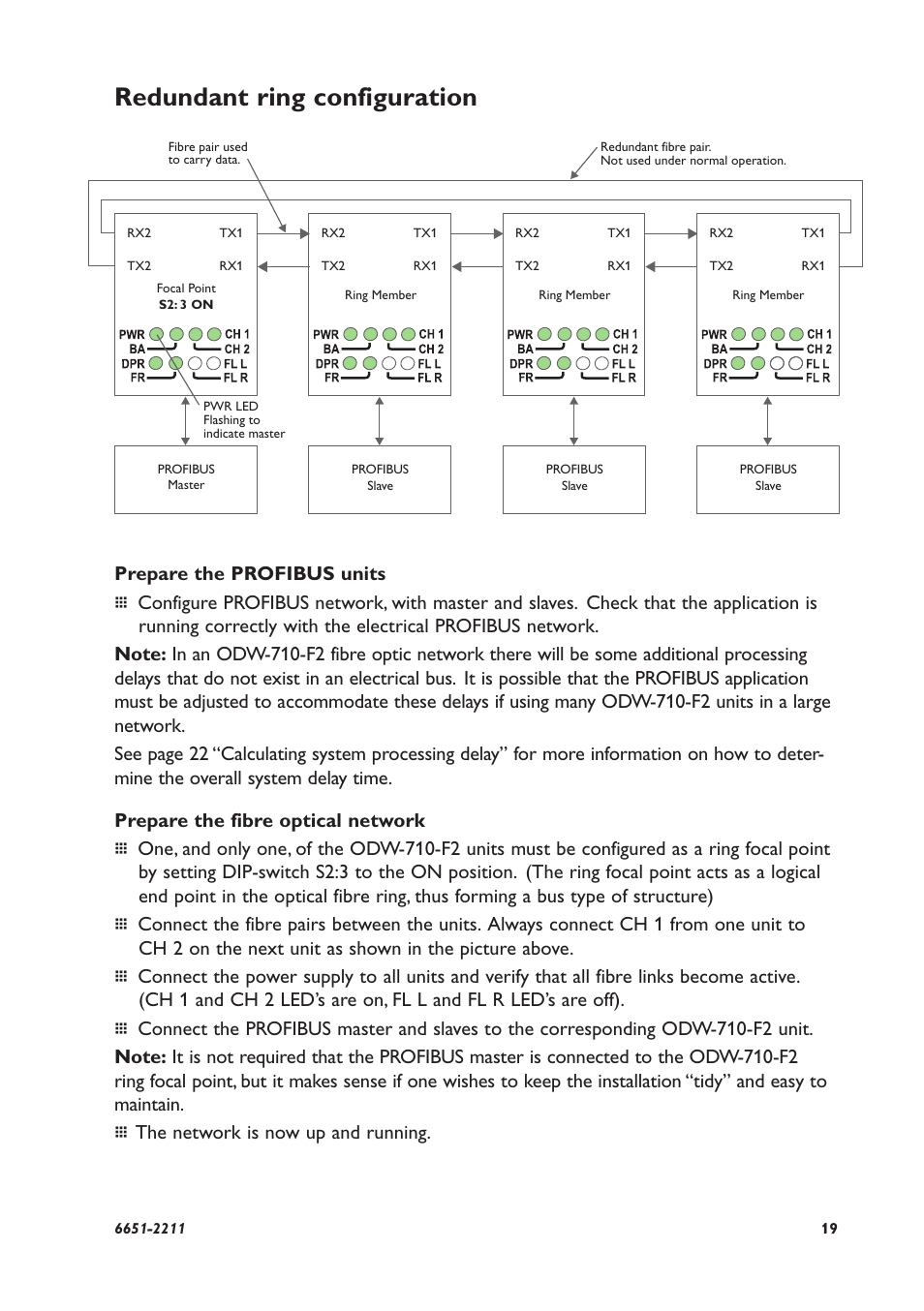 Redundant ring configuration | Westermo ODW-710-F2 User Manual | Page 19 / 28