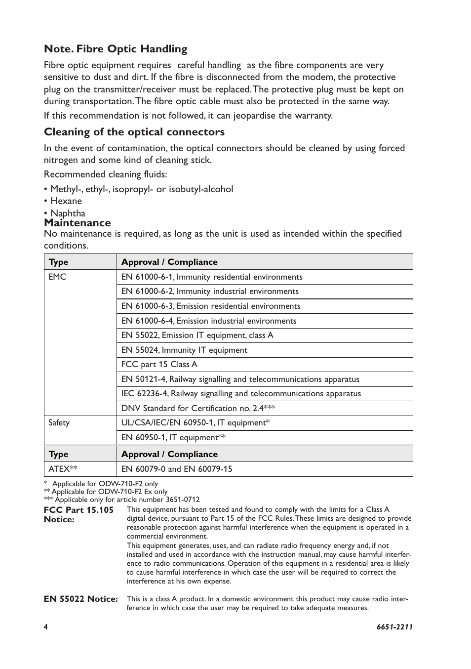 Cleaning of the optical connectors, Maintenance | Westermo ODW-710-F2 User Manual | Page 4 / 28