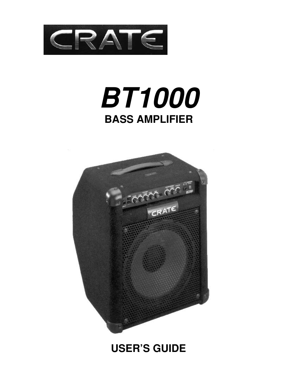 Crate Amplifiers BT1000 User Manual | 8 pages