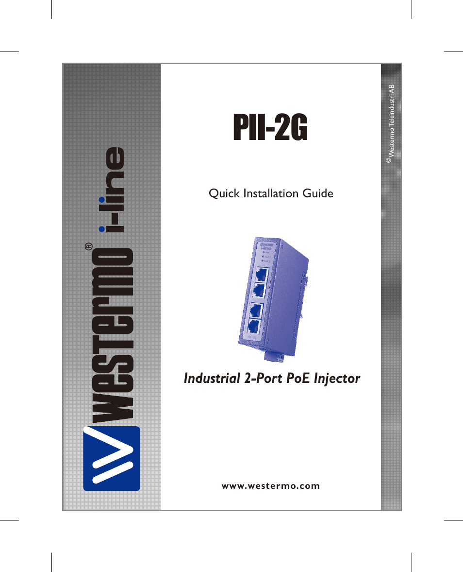 Westermo PII PoE Injector User Manual | 12 pages