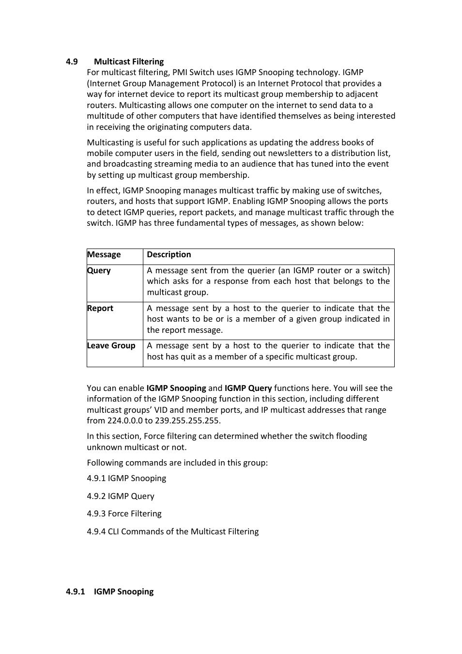 9 multicast filtering, Multicast filtering | Westermo PMI-110-F2G User Manual | Page 109 / 146