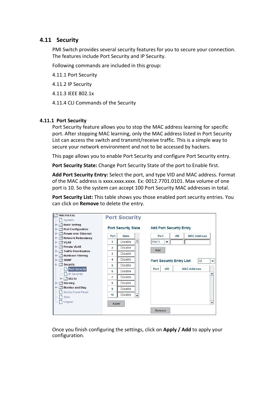 11 security, Security | Westermo PMI-110-F2G User Manual | Page 118 / 146