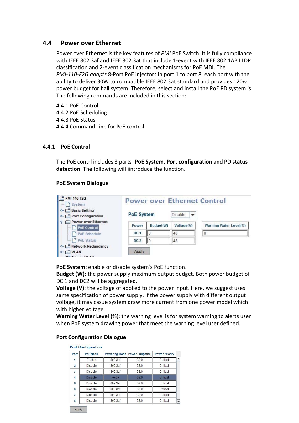 4 power over ethernet, Power over ethernet | Westermo PMI-110-F2G User Manual | Page 60 / 146