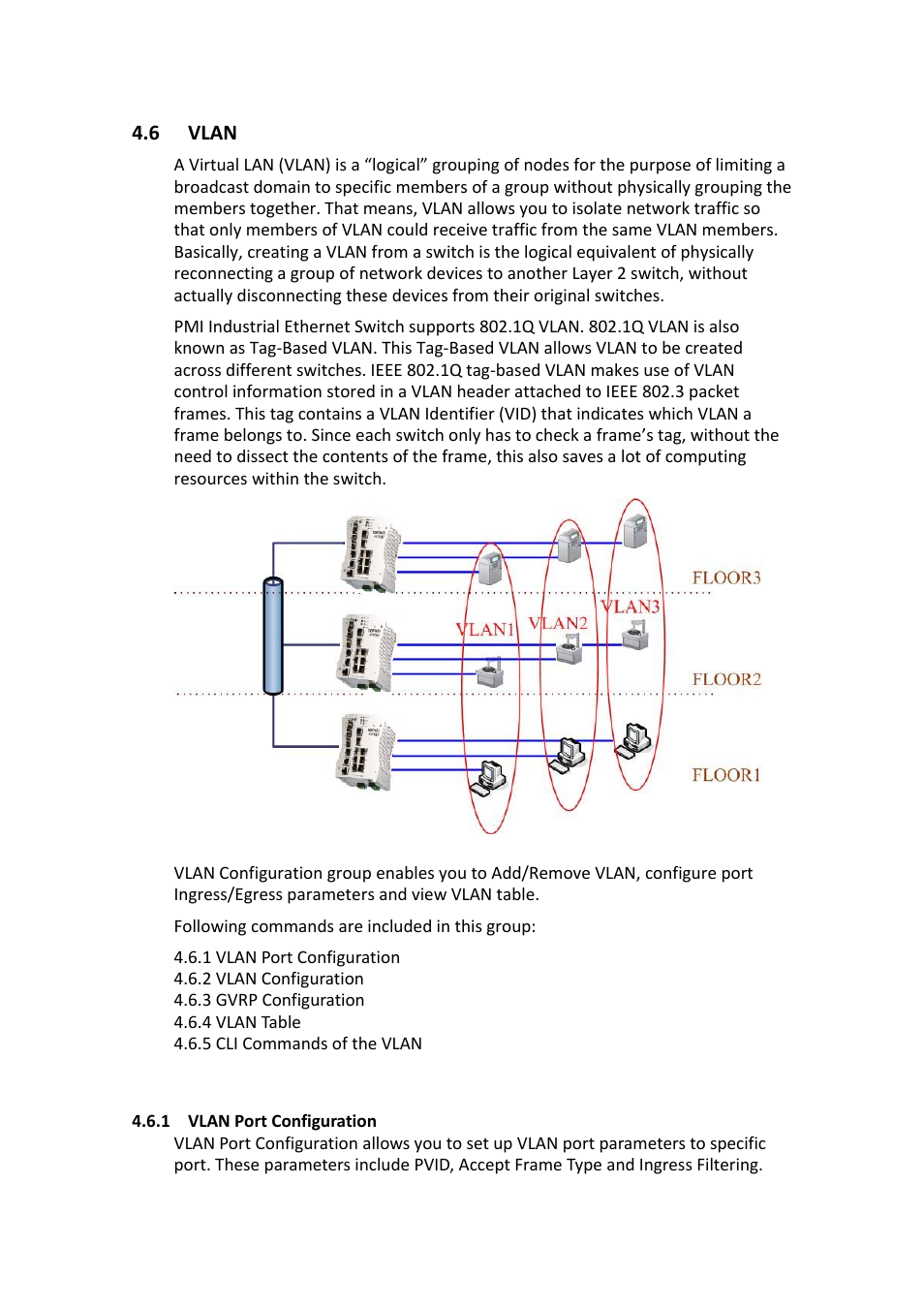 6 vlan, Vlan | Westermo PMI-110-F2G User Manual | Page 88 / 146