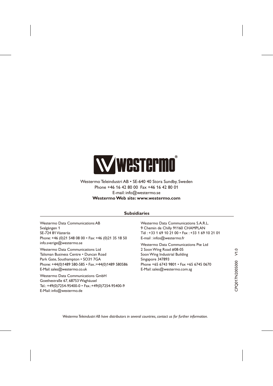 Westermo SDI-5xx User Manual | Page 12 / 12