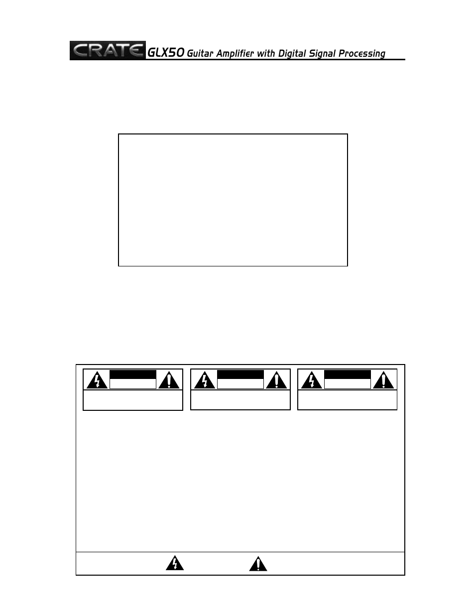 Crate Amplifiers GLX50 User Manual | Page 2 / 8