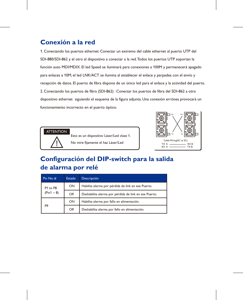 Conexión a la red | Westermo SDI-8xx User Manual | Page 13 / 16