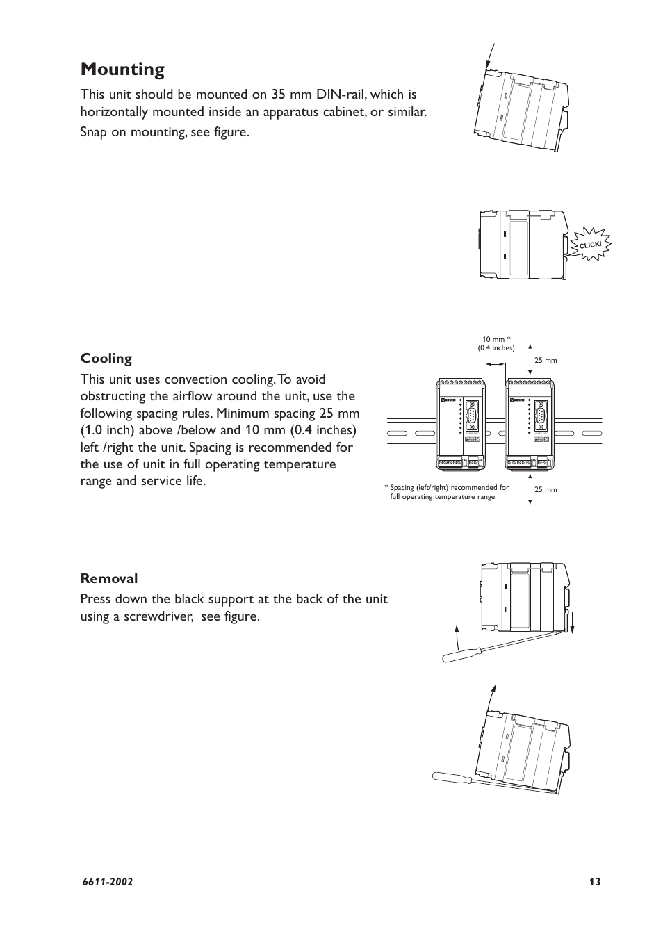 Mounting | Westermo TD-29 User Manual | Page 13 / 16