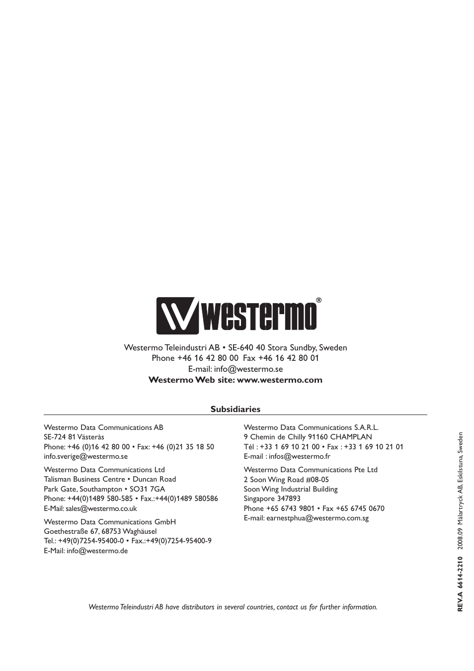 Westermo TR-36B User Manual | Page 20 / 20