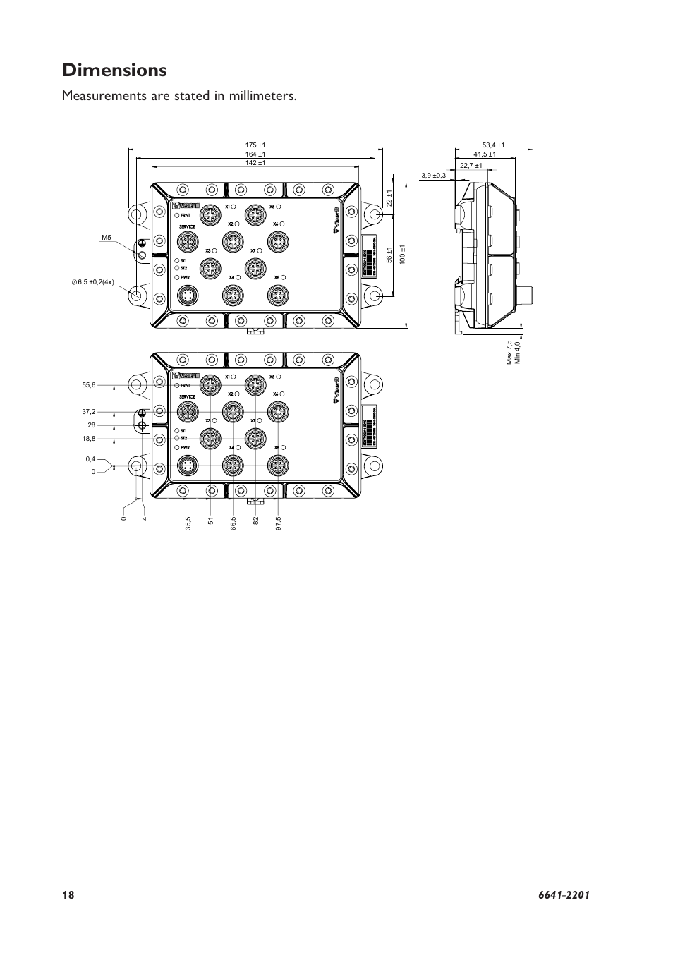 Dimensions, Measurements are stated in millimeters | Westermo Viper 408 User Manual | Page 18 / 20