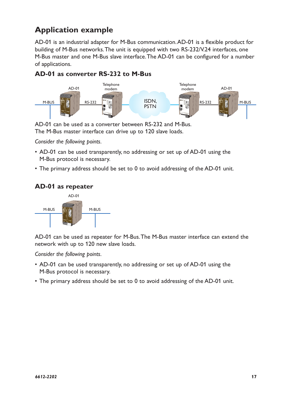 Application example, Ad-01 as repeater | Westermo AD-01 User Manual | Page 17 / 24