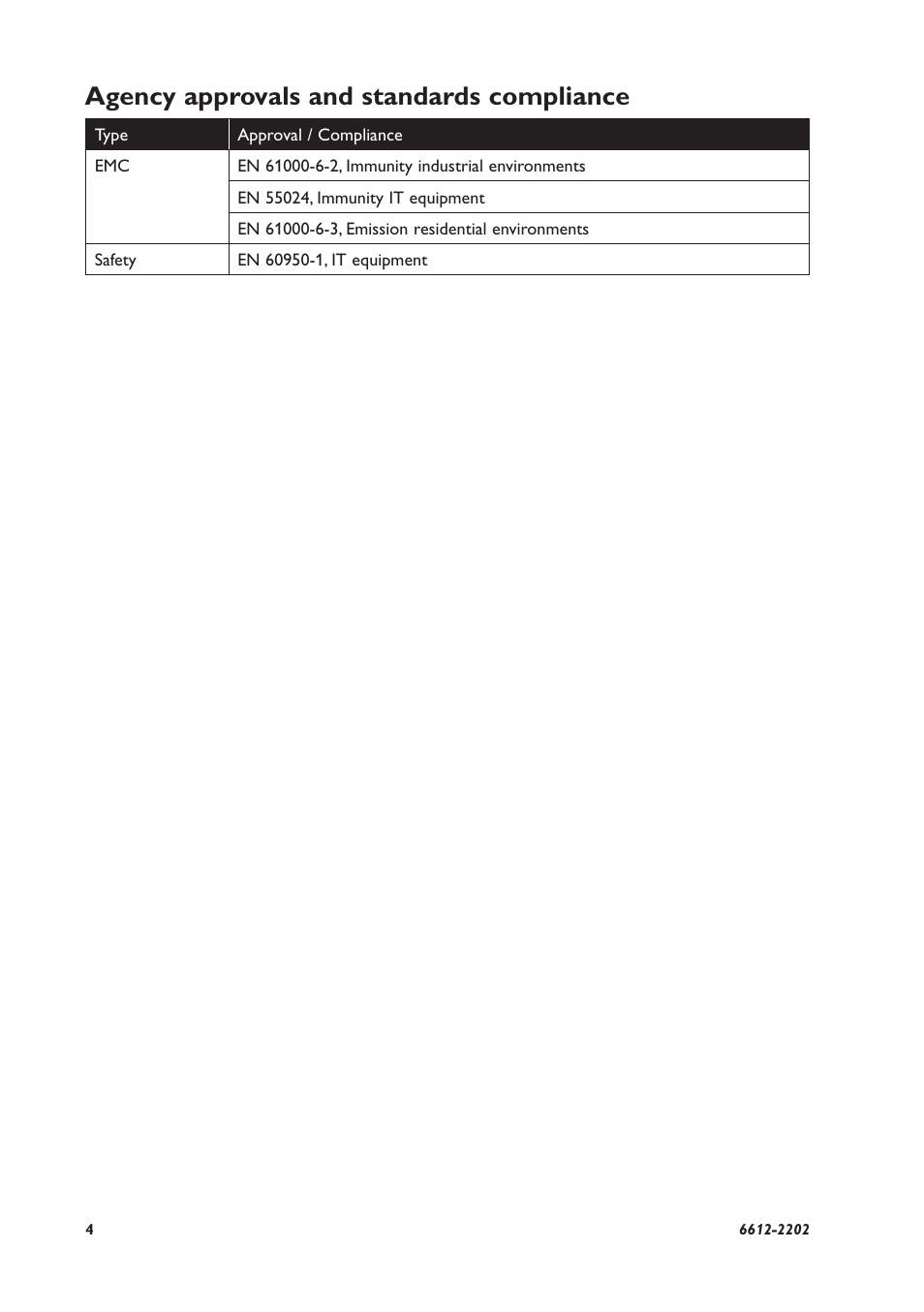 Agency approvals and standards compliance | Westermo AD-01 User Manual | Page 4 / 24