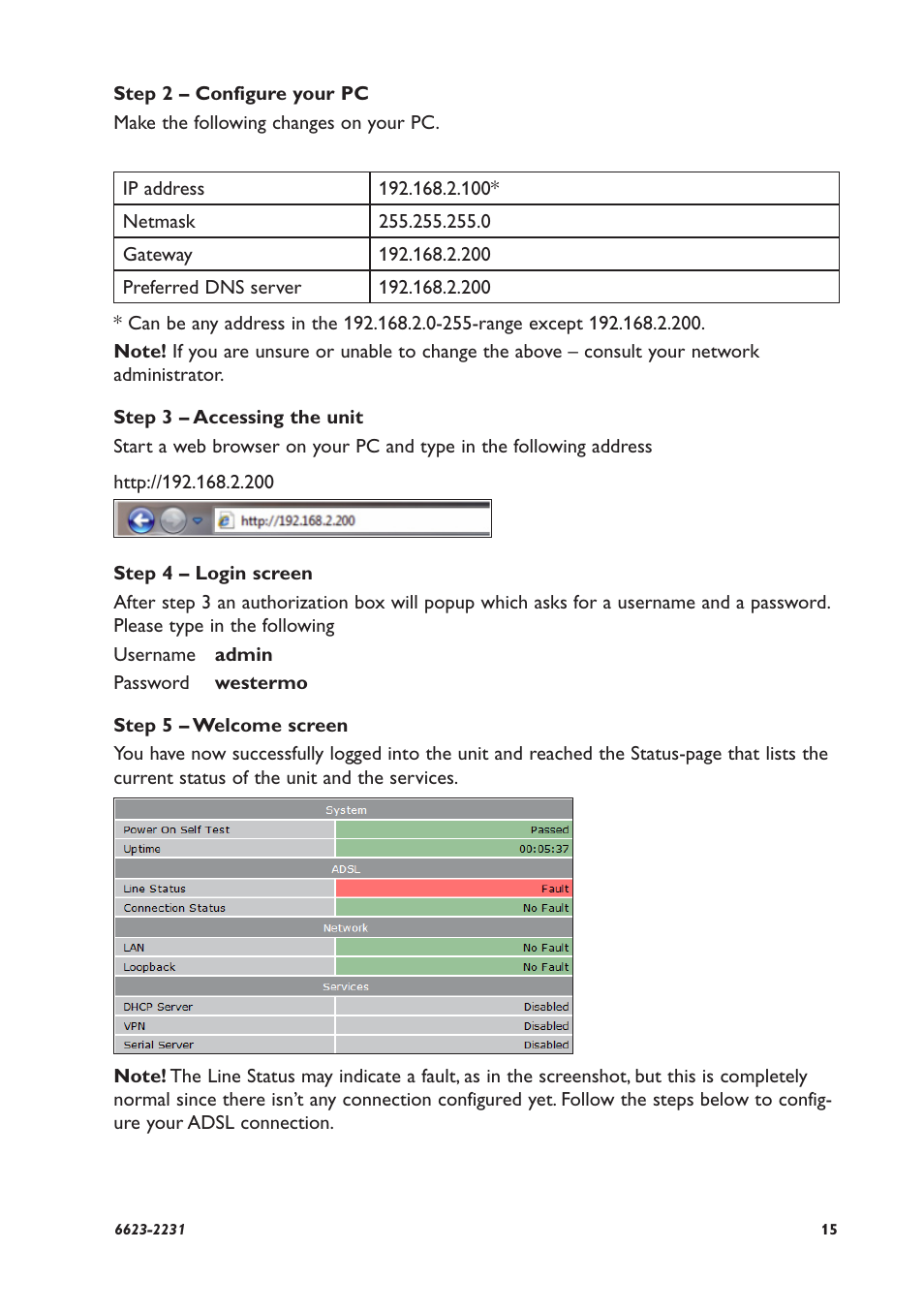 Westermo ADSL-350 User Manual | Page 15 / 28