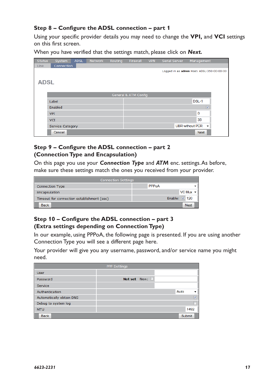 Westermo ADSL-350 User Manual | Page 17 / 28