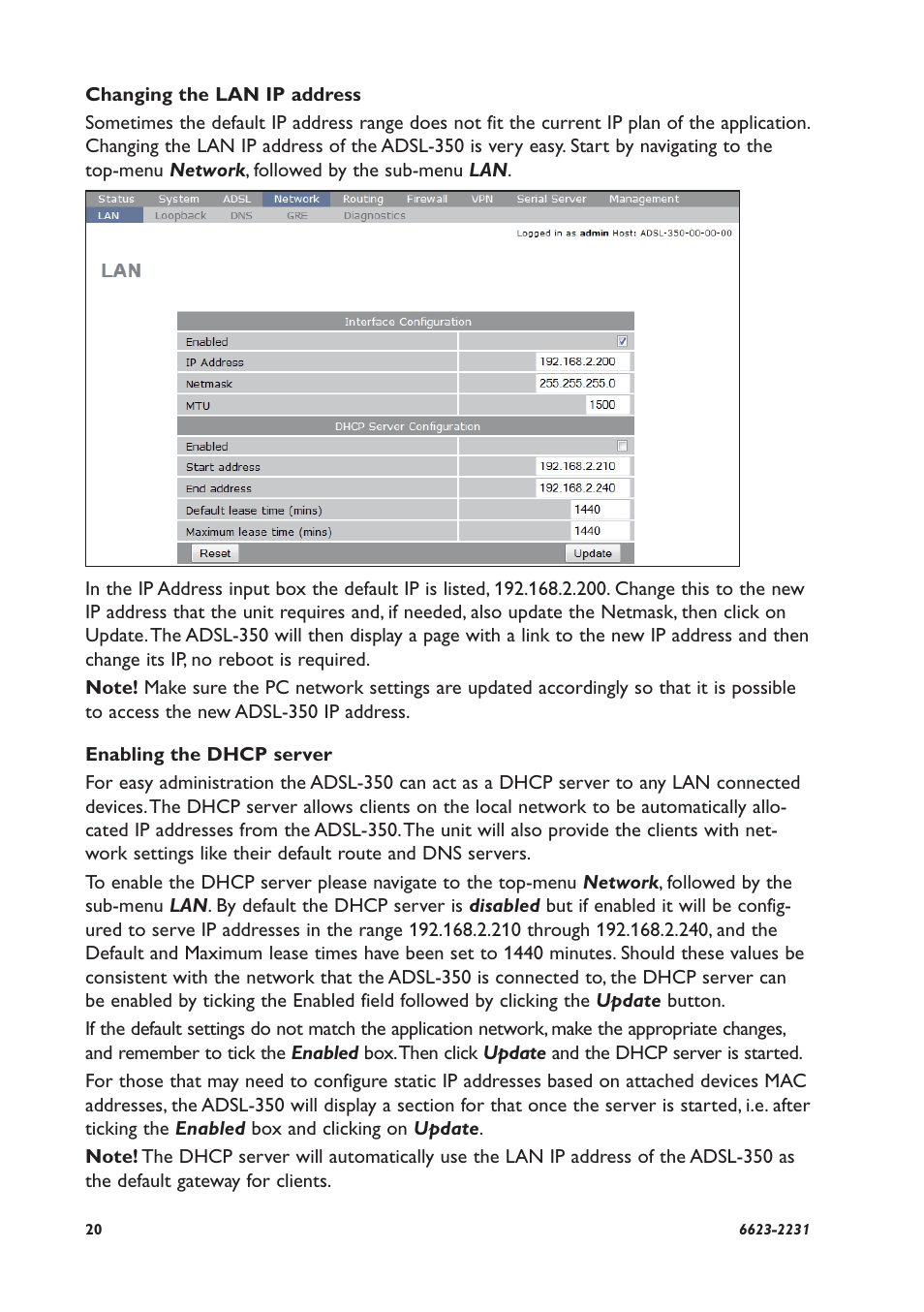 Westermo ADSL-350 User Manual | Page 20 / 28